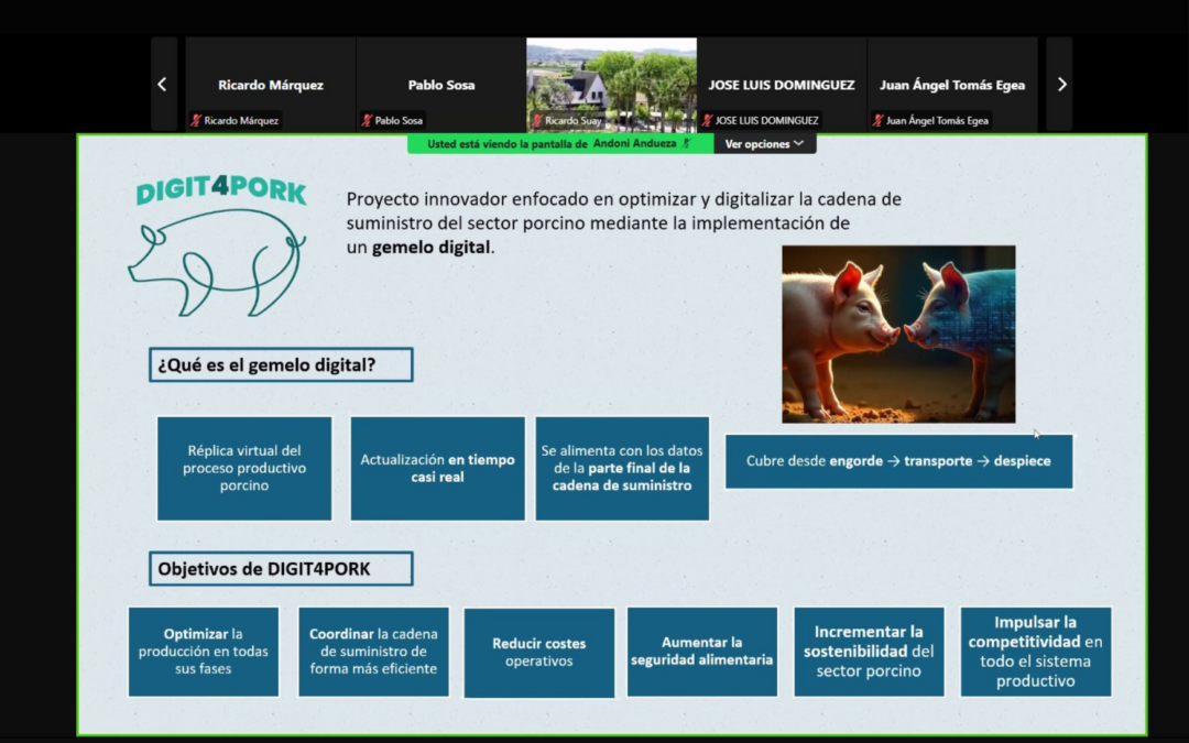 Digitalización y trazabilidad: DIGIT4PORK protagoniza la sesión del Grupo de Trabajo Cárnico de la PTF4LS